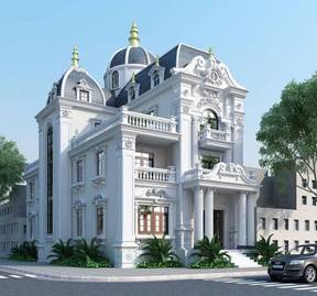 THIẾT KẾ NHÀ BIỆT THỰ THEO KIẾN TRÚC BÁN CỔ ĐIỂN